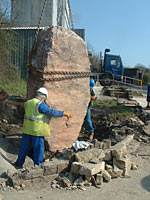 Stone arrives on site